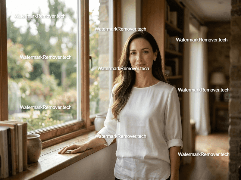 Product photo with a visible watermark logo overlay before removal